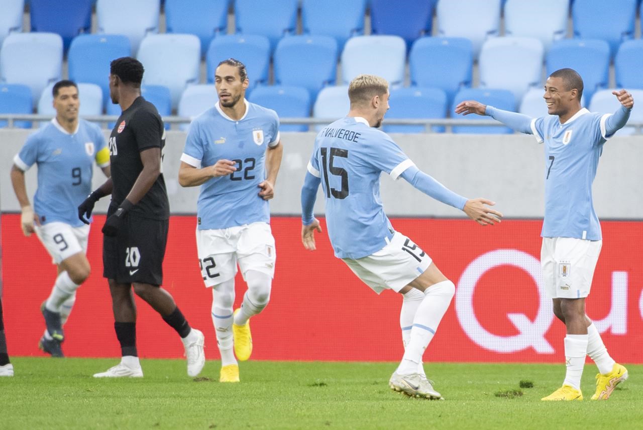 Le Canada blanchi 2-0 par l’Uruguay dans un match préparatoire à la Coupe du monde