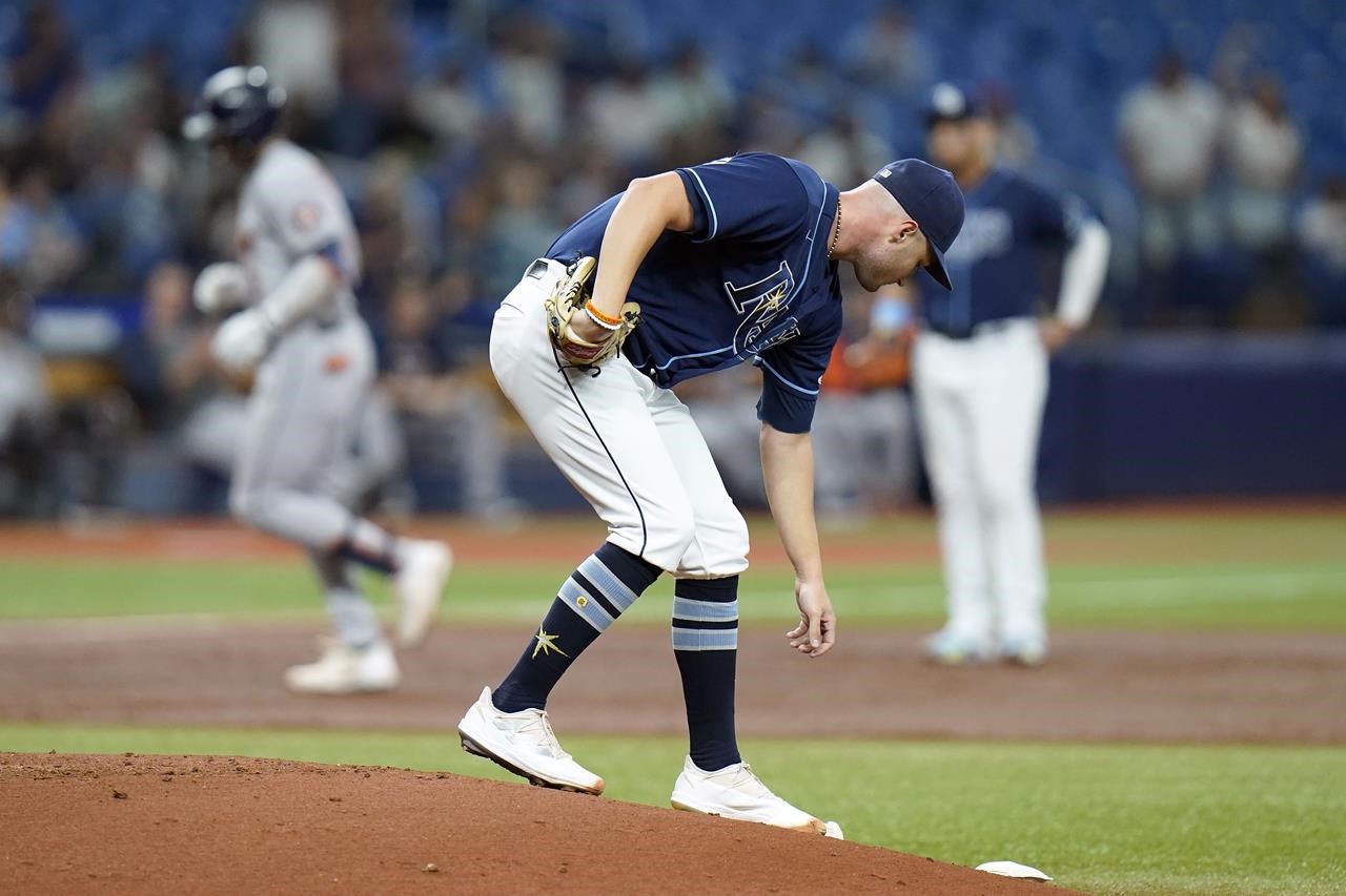 Shane McClanahan des Rays retiré contre les Astros en raison d’une douleur au cou