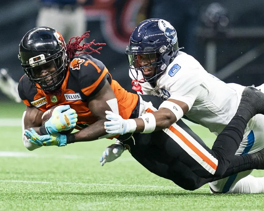 BC Lions' Lucky Whitehead (le Toronto (8-6) accueille la Colombie-Britannique (10-4) vendredi soir au BMO Field.
