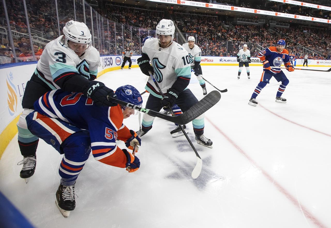 Les Oilers frappent en fin de match pour éliminer le Kraken déterminé 5-3