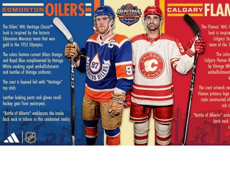 Oilers-Flames : voici les chandails de la prochaine Classique HÃ©ritage – TVA Sports